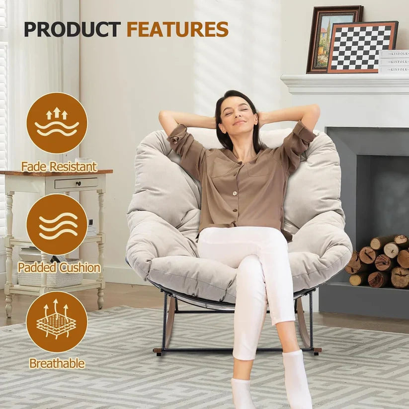 Premium Modern Rocking Chair – Comfort-Focused Leisure Furniture with Smooth Rocking Motion & Minimalist Design