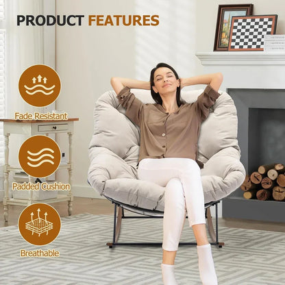Premium Modern Rocking Chair – Comfort-Focused Leisure Furniture with Smooth Rocking Motion & Minimalist Design
