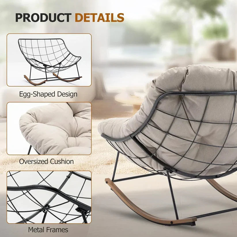 Premium Modern Rocking Chair – Comfort-Focused Leisure Furniture with Smooth Rocking Motion & Minimalist Design