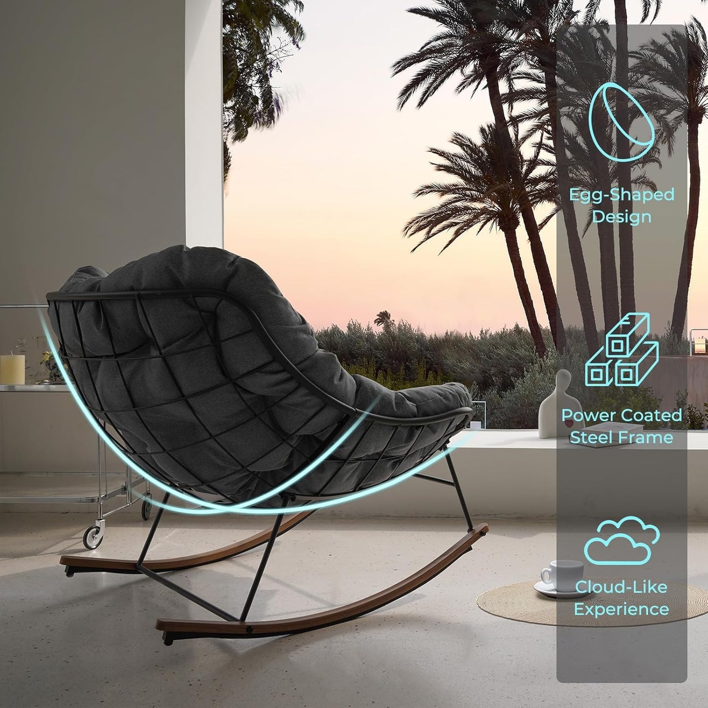 Premium Modern Rocking Chair – Comfort-Focused Leisure Furniture with Smooth Rocking Motion & Minimalist Design