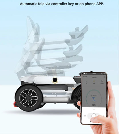 All Terrain Electric wheelchair Scooter Auto Folding with Smart App Control